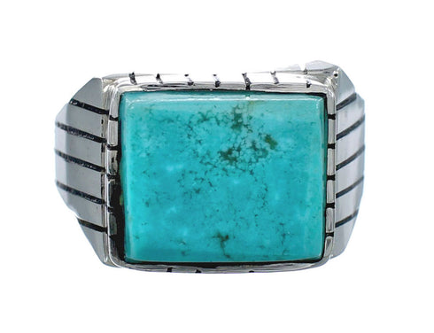 Native American Sterling Silver And Turquoise Ring Size 12 JX126929